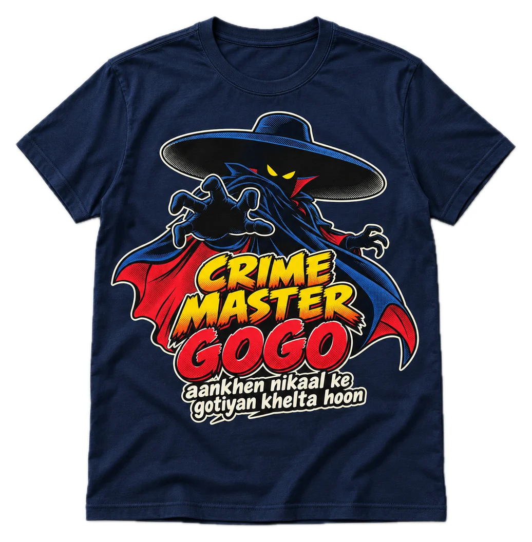 Crime Master Gogo Regular tee in Navy, front