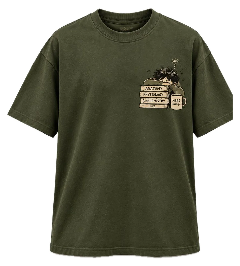 Future Doctor* Oversized tee in Avocado Green, front