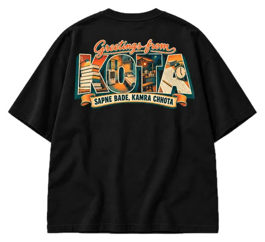 Greetings From Kota Oversized tee in Black