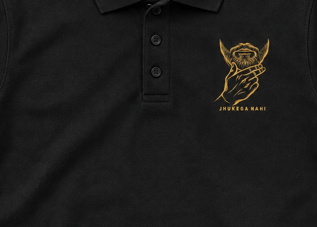 Close-up of the Jhukega Nahi print