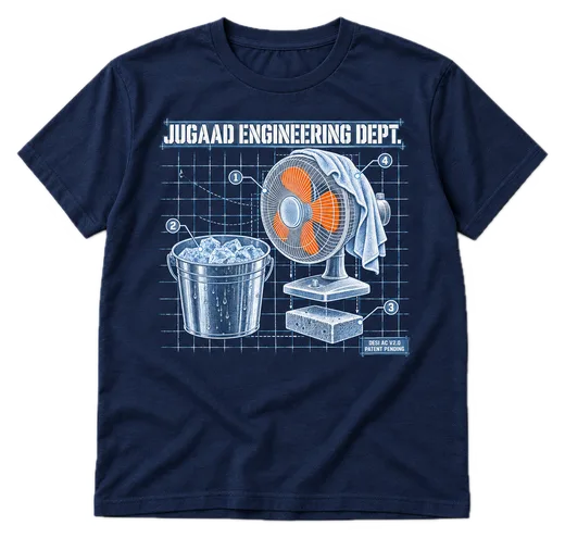 Jugaad Engineering Dept. Regular tee in Navy