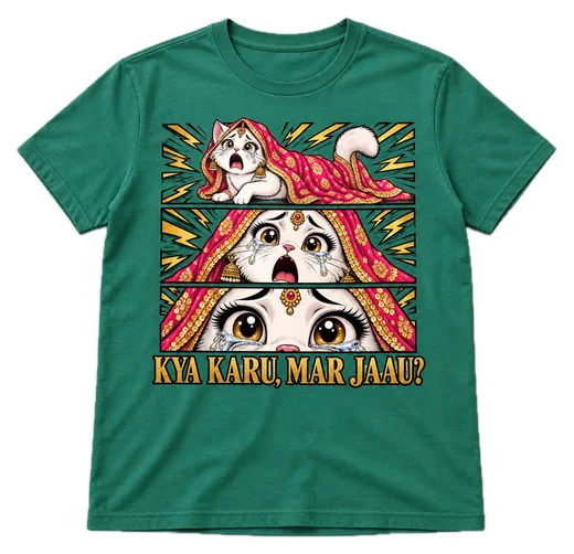 Kya Karu, Mar Jaau? Regular tee in Sea Green