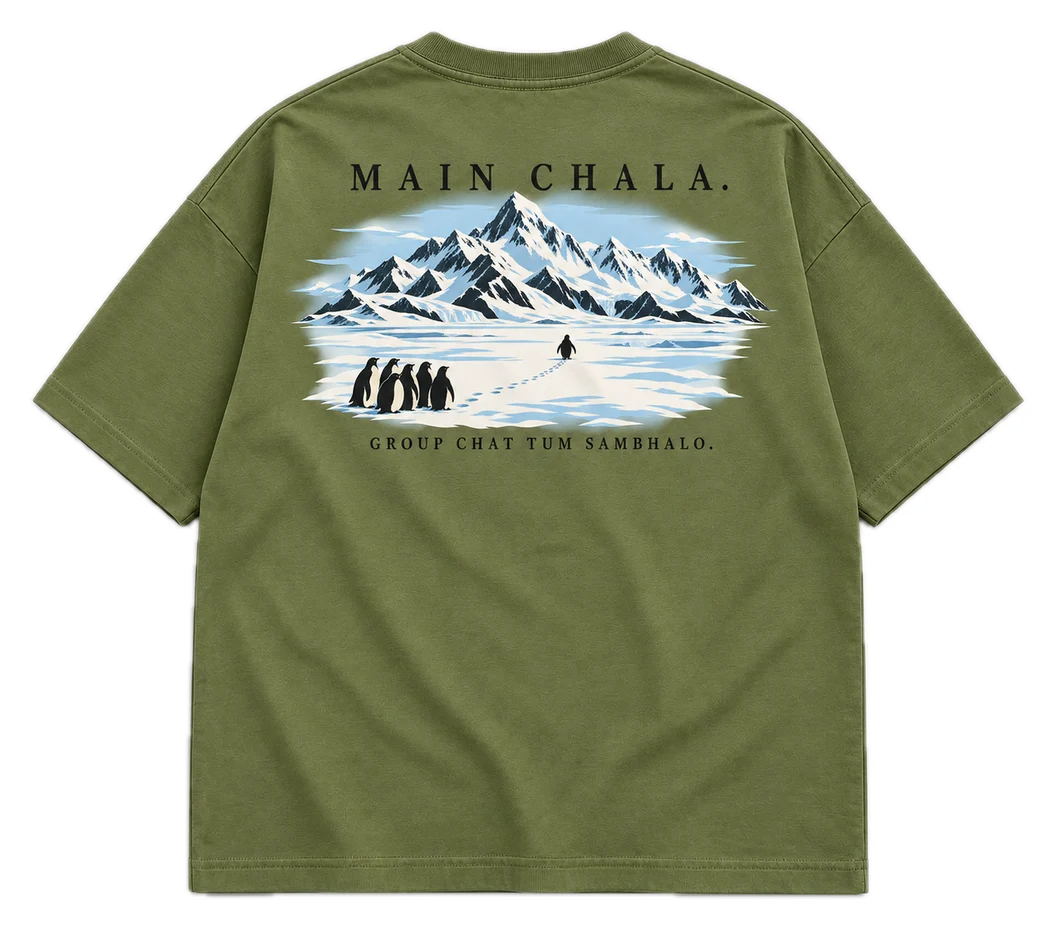 Main Chala Oversized tee in Avocado Green, front