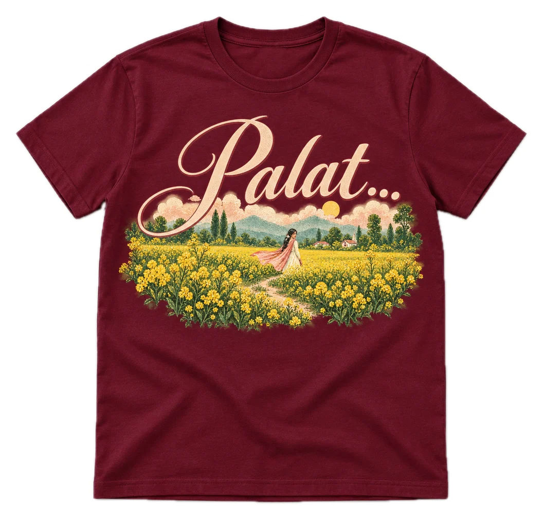 Palat Regular tee in Maroon, front