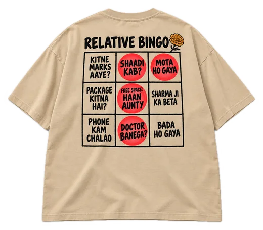 Relative Bingo Oversized tee in Beige