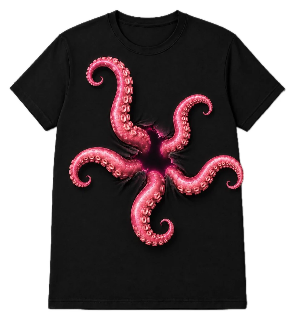 Something's Coming Through Regular tee in Black, front