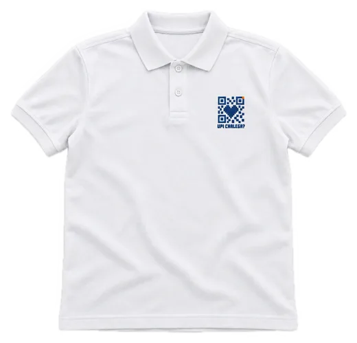 UPI Chalega? Polo tee in White