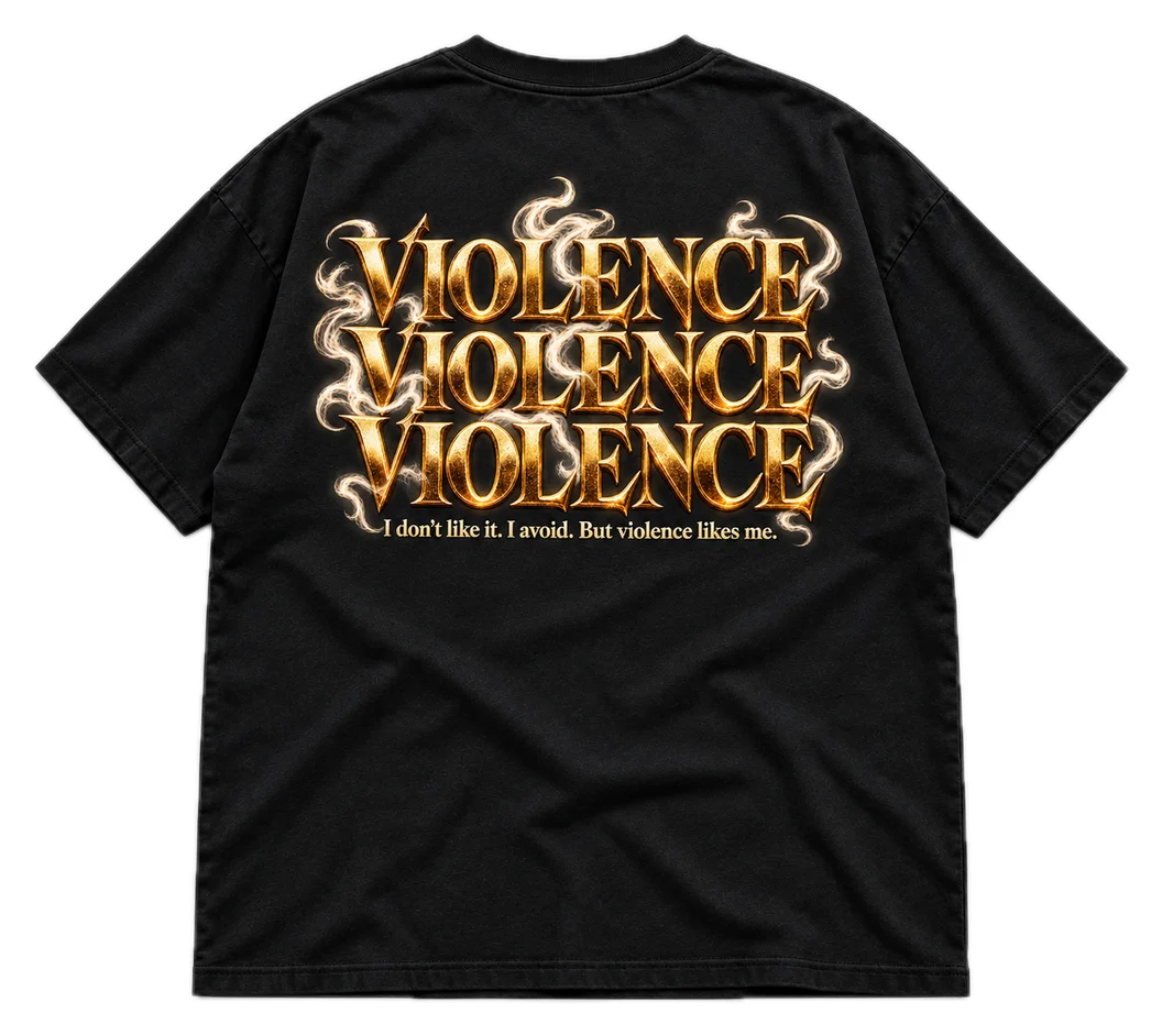 Violence Violence Oversized tee in Black, front