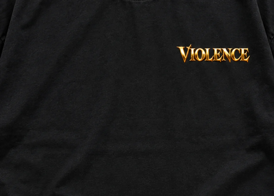 Close-up of the Violence Violence print